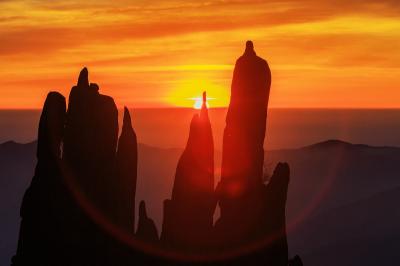 Sunset Yellow Mountain